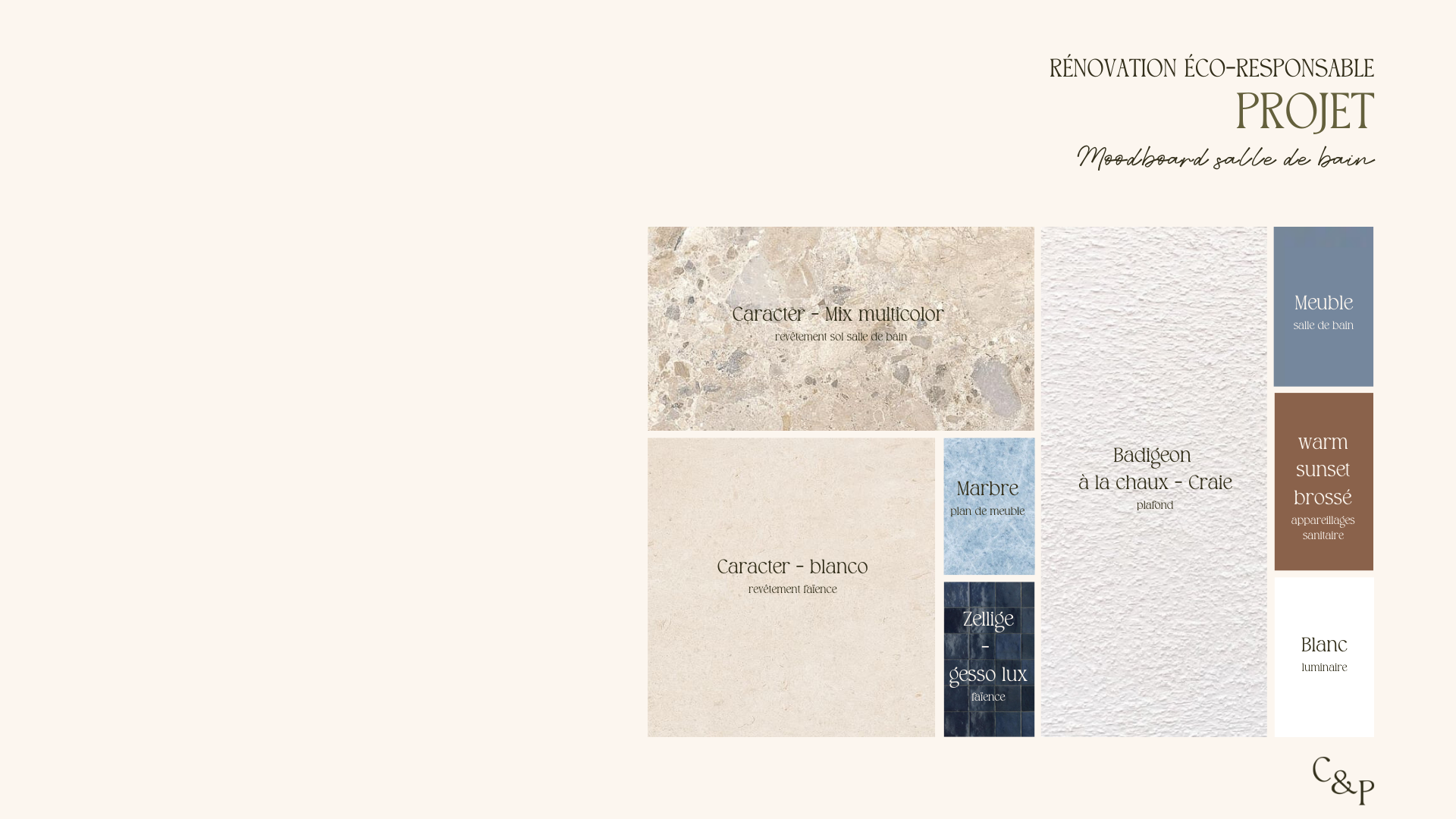moodboard pour une salle de bain éco-responsable à monaco
