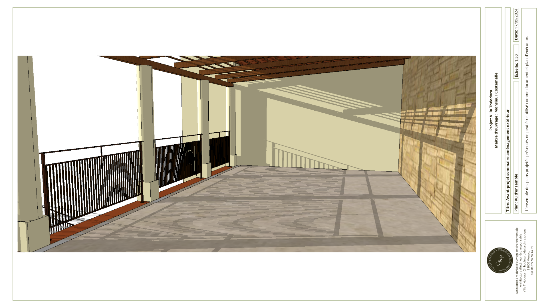 plans et vues 3d projet terrasse éco-responsable 2/3